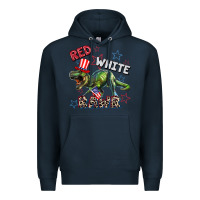 Navy Red white rawr 4th of July Premium Hoodie - CowGirlArtShop