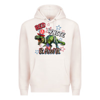 Pale Pink Red white rawr 4th of July Premium Hoodie - CowGirlArtShop