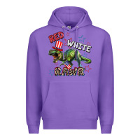 Purple Red white rawr 4th of July Premium Hoodie - CowGirlArtShop