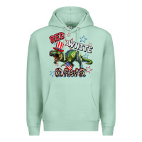 Seafoam Red white rawr 4th of July Premium Hoodie - CowGirlArtShop