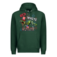 Sports Green Red white rawr 4th of July Premium Hoodie - CowGirlArtShop