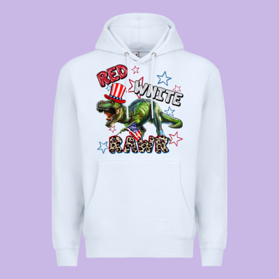 Red White Rawr 4th Of July Premium Hoodie Designed By Cowgirlartshop