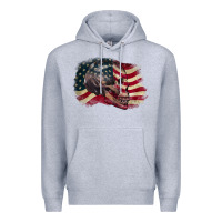 Heather Grey Red white rawr 4th of July Premium Hoodie - CowGirlArtShop