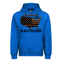 Cobalt juneteenth 1865 black freedom Urban Hoodie - HRA Design Shop