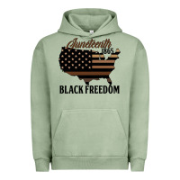 Pigment Oil Green juneteenth 1865 black freedom Urban Hoodie - HRA Design Shop