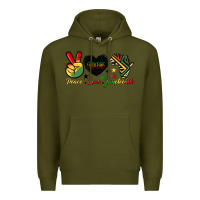 Army Green peace love juneteenth 1865 Premium Hoodie - HRA Design Shop