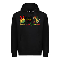 Black peace love juneteenth 1865 Premium Hoodie - HRA Design Shop