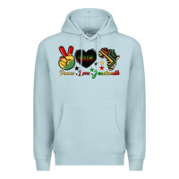 Blue Mist peace love juneteenth 1865 Premium Hoodie - HRA Design Shop