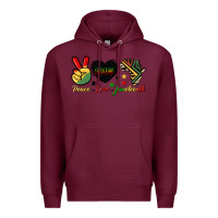 Burgundy peace love juneteenth 1865 Premium Hoodie - HRA Design Shop