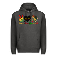 Charcoal Heather peace love juneteenth 1865 Premium Hoodie - HRA Design Shop