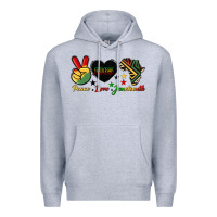 Heather Grey peace love juneteenth 1865 Premium Hoodie - HRA Design Shop