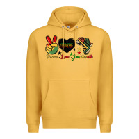 Mustard peace love juneteenth 1865 Premium Hoodie - HRA Design Shop