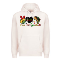 Pale Pink peace love juneteenth 1865 Premium Hoodie - HRA Design Shop