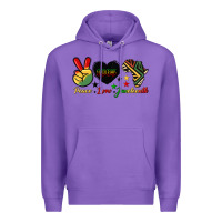 Purple peace love juneteenth 1865 Premium Hoodie - HRA Design Shop