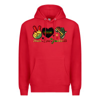 Red peace love juneteenth 1865 Premium Hoodie - HRA Design Shop