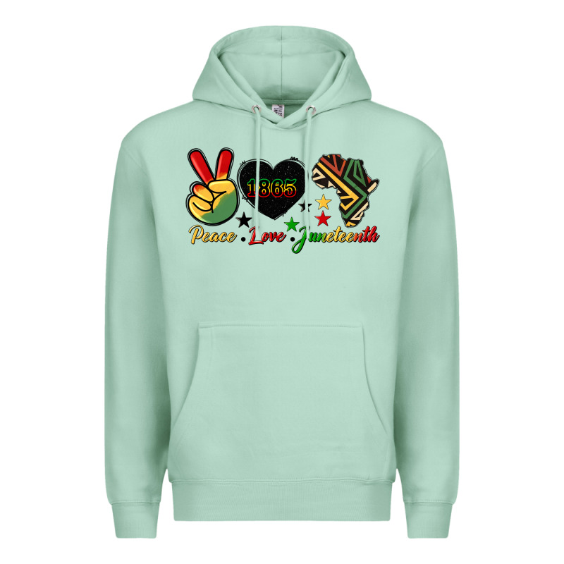 Peace Love Juneteenth 1865 Premium Hoodie by HRA Design Shop | Teevron
