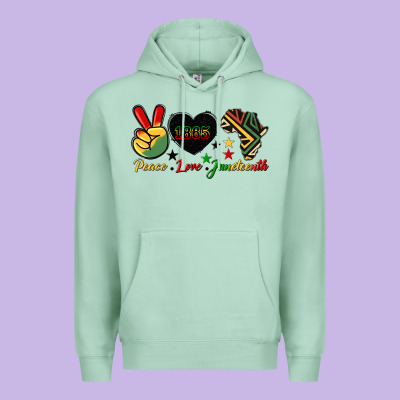 Peace Love Juneteenth 1865 Premium Hoodie Designed By Hra Design Shop