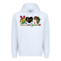 White peace love juneteenth 1865 Premium Hoodie - HRA Design Shop
