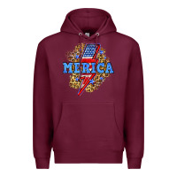 Burgundy Merica lightning bolt Premium Hoodie - Neo Western
