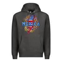 Charcoal Heather Merica lightning bolt Premium Hoodie - Neo Western