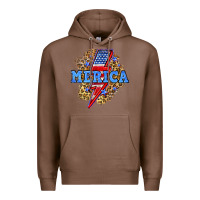 Chestnut Merica lightning bolt Premium Hoodie - Neo Western