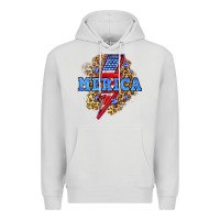 Dove Grey Merica lightning bolt Premium Hoodie - Neo Western