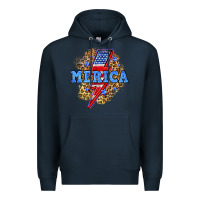 Navy Merica lightning bolt Premium Hoodie - Neo Western