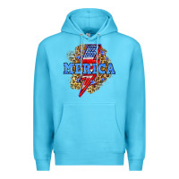 Ocean Blue Merica lightning bolt Premium Hoodie - Neo Western