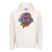 Pale Pink Merica lightning bolt Premium Hoodie - Neo Western