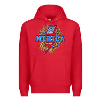 Red Merica lightning bolt Premium Hoodie - Neo Western