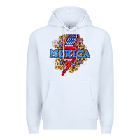 White Merica lightning bolt Premium Hoodie - Neo Western