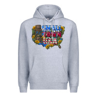 Heather Grey Small town usa 4th of july Premium Hoodie - CowGirlArtShop