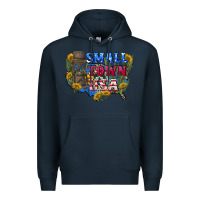 Navy Small town usa 4th of july Premium Hoodie - CowGirlArtShop