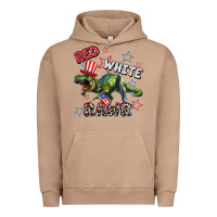 Pigment Burro Red white rawr 4th of July Urban Hoodie - CowGirlArtShop