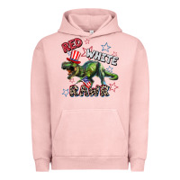 Pigment Salmon Red white rawr 4th of July Urban Hoodie - CowGirlArtShop