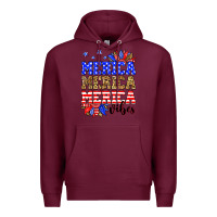 Burgundy Merica merica merica vibes Premium Hoodie - Neo Western