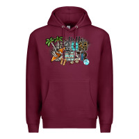 Burgundy hello summer Premium Hoodie - SublimationCraftShop