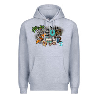 Heather Grey hello summer Premium Hoodie - SublimationCraftShop