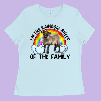 I'm The Rainbow Sheep Of The Family Suffolk Sheep Black Face Sheep Ladies Tee Designed By Artiststas
