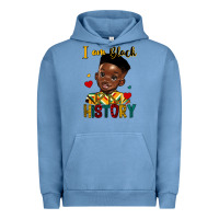 Pigment Pebble Blue i am black history black boy Urban Hoodie - HRA Design Shop