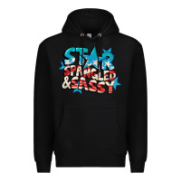 Black Star spangled and sassy 4th of july Premium Hoodie - CowGirlArtShop