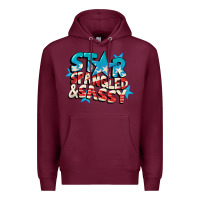 Burgundy Star spangled and sassy 4th of july Premium Hoodie - CowGirlArtShop