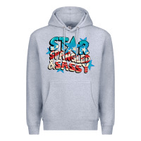 Heather Grey Star spangled and sassy 4th of july Premium Hoodie - CowGirlArtShop