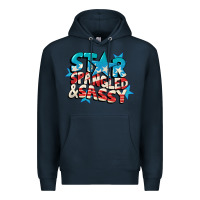 Navy Star spangled and sassy 4th of july Premium Hoodie - CowGirlArtShop