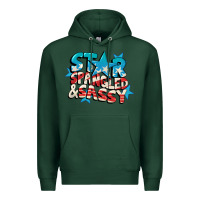 Sports Green Star spangled and sassy 4th of july Premium Hoodie - CowGirlArtShop
