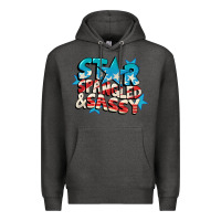 Charcoal Heather Star spangled and sassy 4th of july Premium Hoodie - CowGirlArtShop