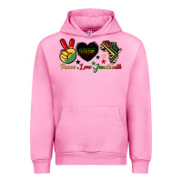 Fuchsia Pink peace love juneteenth 1865 Urban Hoodie - HRA Design Shop