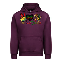 Mauve Wine peace love juneteenth 1865 Urban Hoodie - HRA Design Shop