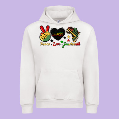 Peace Love Juneteenth 1865 Urban Hoodie Designed By Hra Design Shop