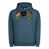 Pigment Midnight Navy peace love juneteenth 1865 Urban Hoodie - HRA Design Shop